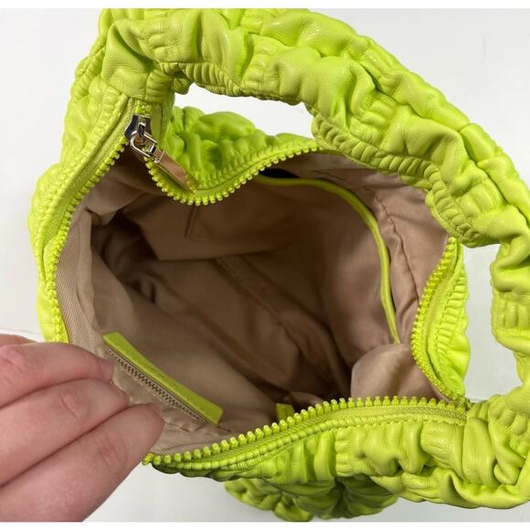 Jason Wu Fay Bubble Vegan Leather Baguette Shoulder Bag in Electric Lime Neon - Picture 5 of 7